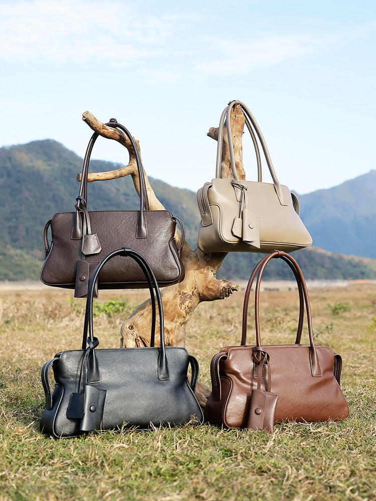 Retro Shoulder Underarm Niche Genuine Leather Bag
