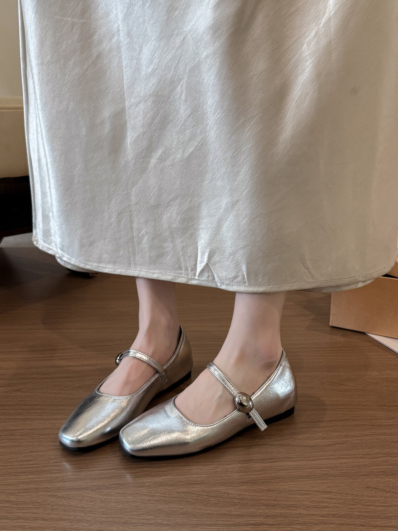 Women Black Flat Low Heel Leather Mary Janes, New Summer Versatile French Style Daily Shoes Matching Skirts