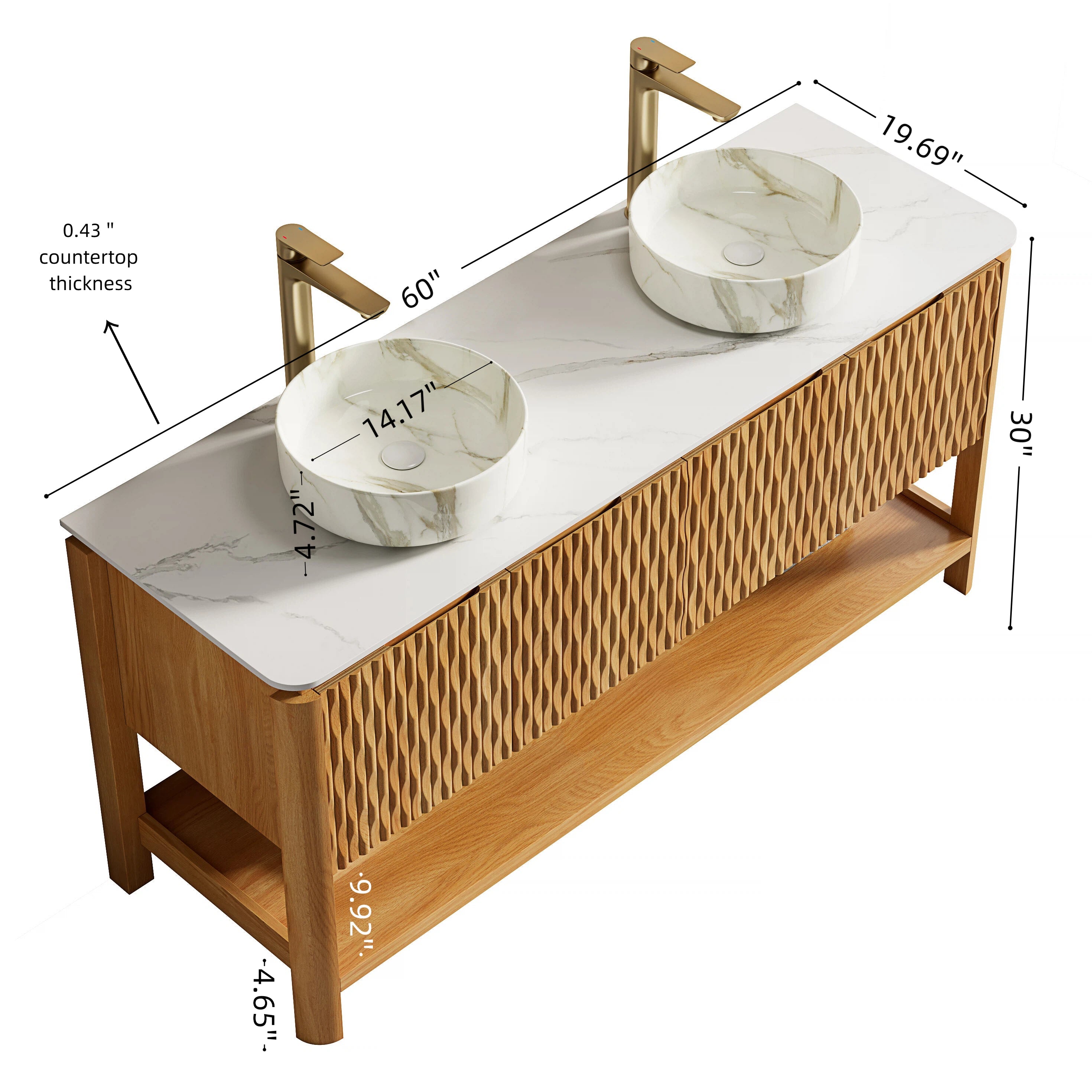 Sharma 60" Bathroom Vanity & Sinks
