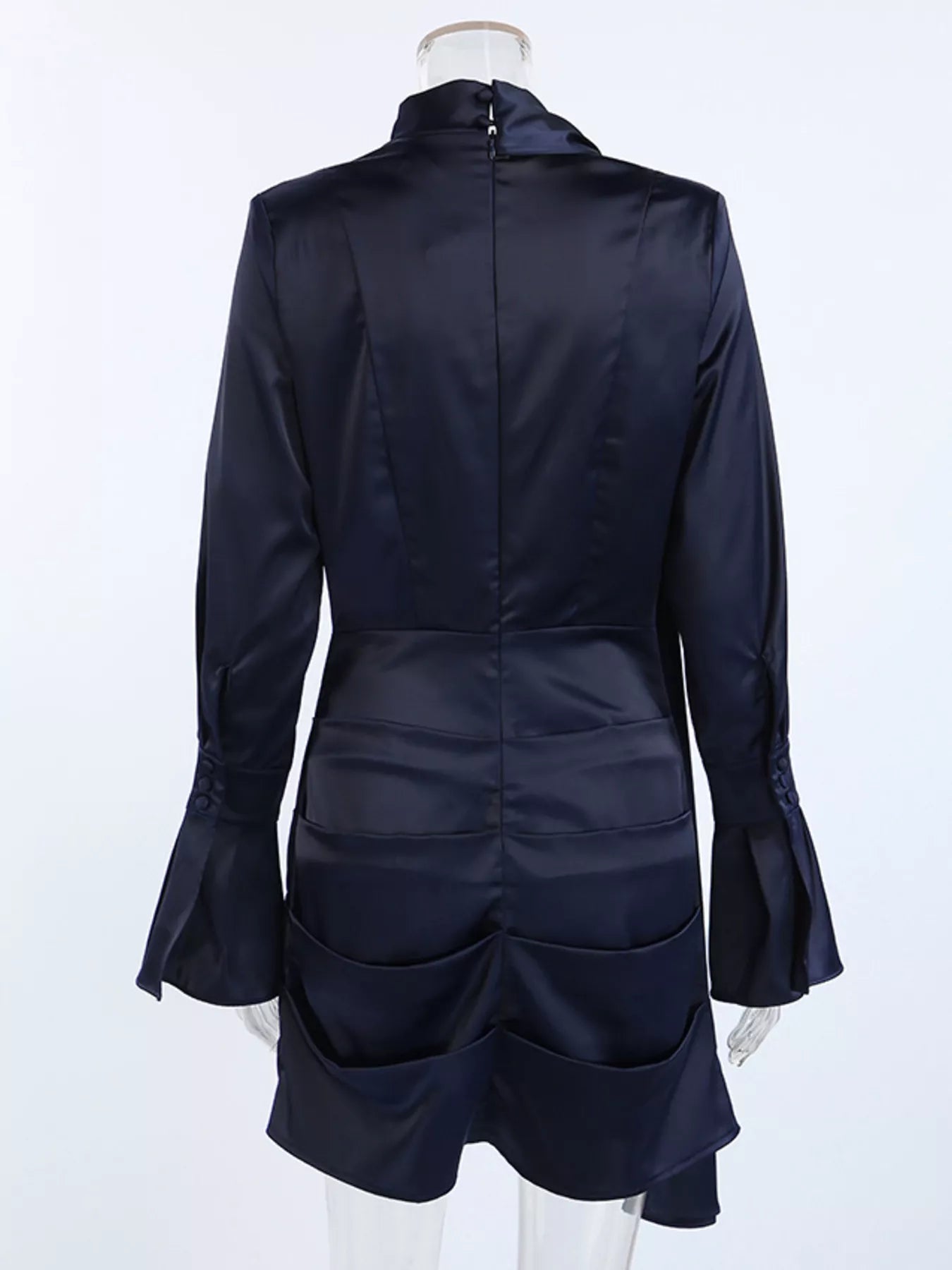 Mock Neck Flounce Sleeve Dress