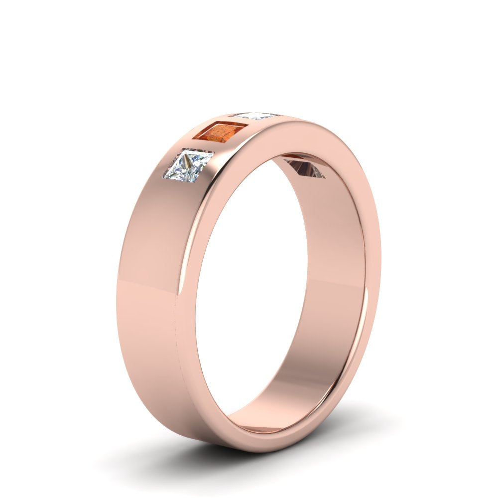 Flat Flush Set Mens Wedding Band