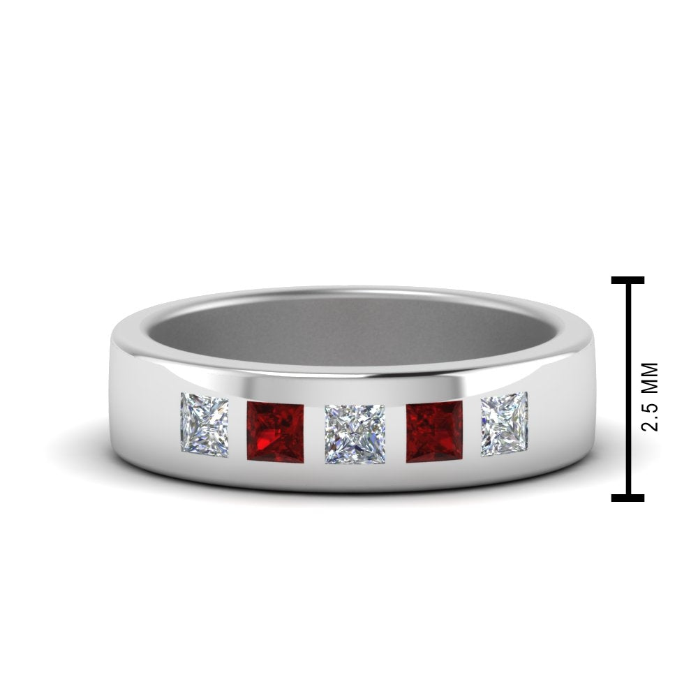 Flat Flush Set Mens Wedding Band