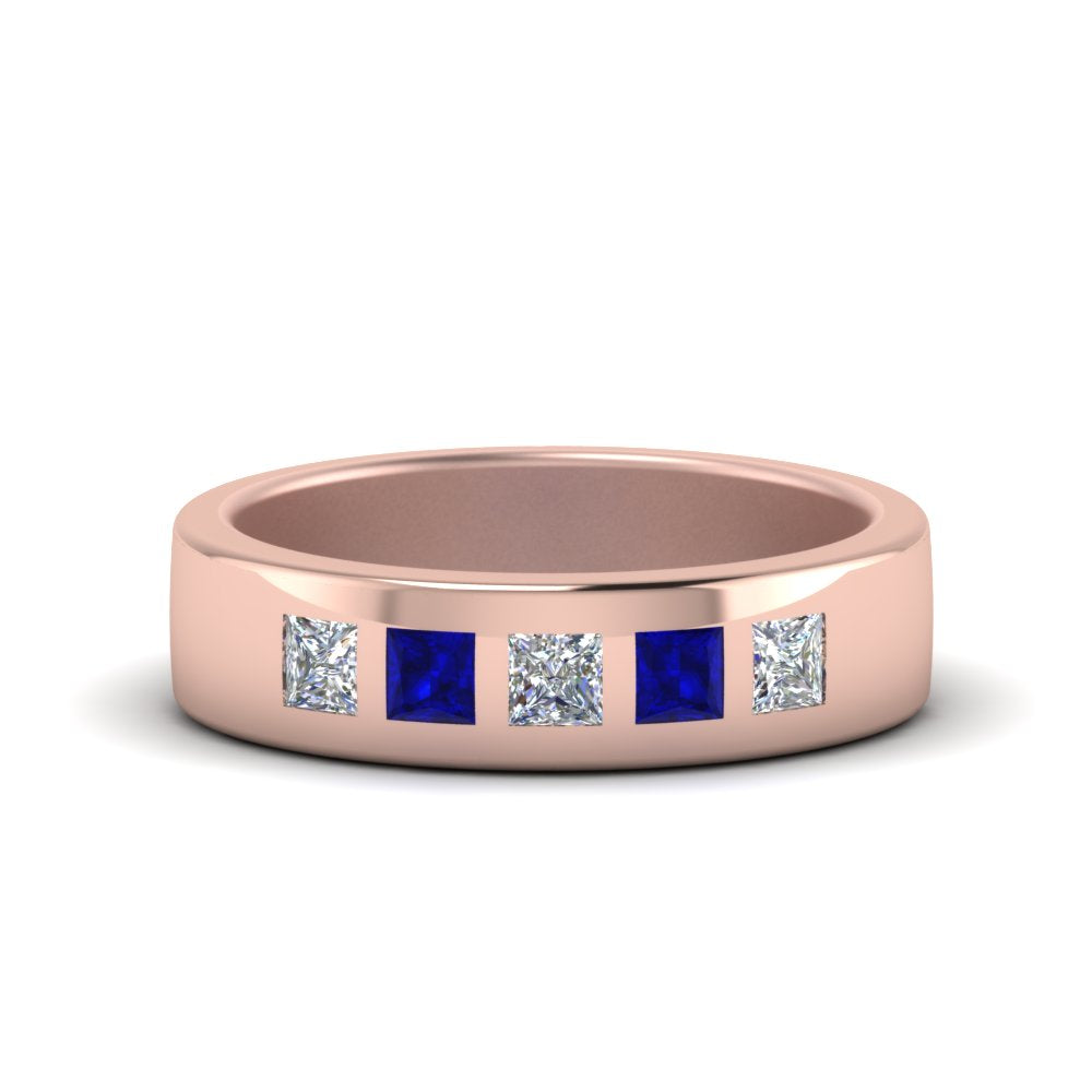 Flat Flush Set Mens Wedding Band