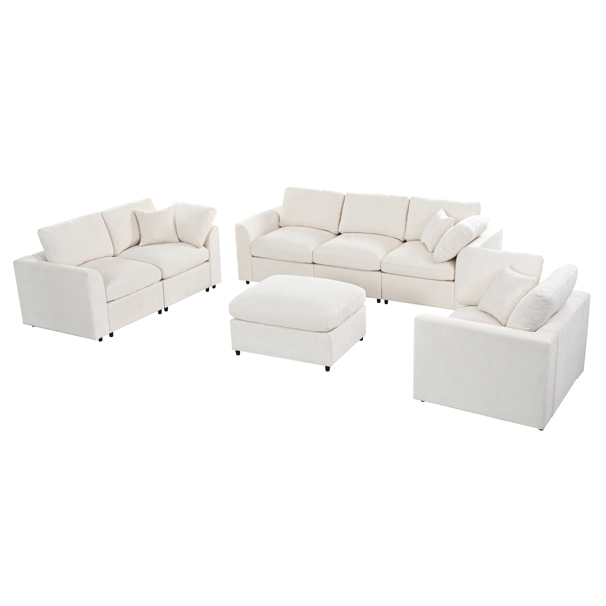 U-Style 4-Piece Modular Sofa Set