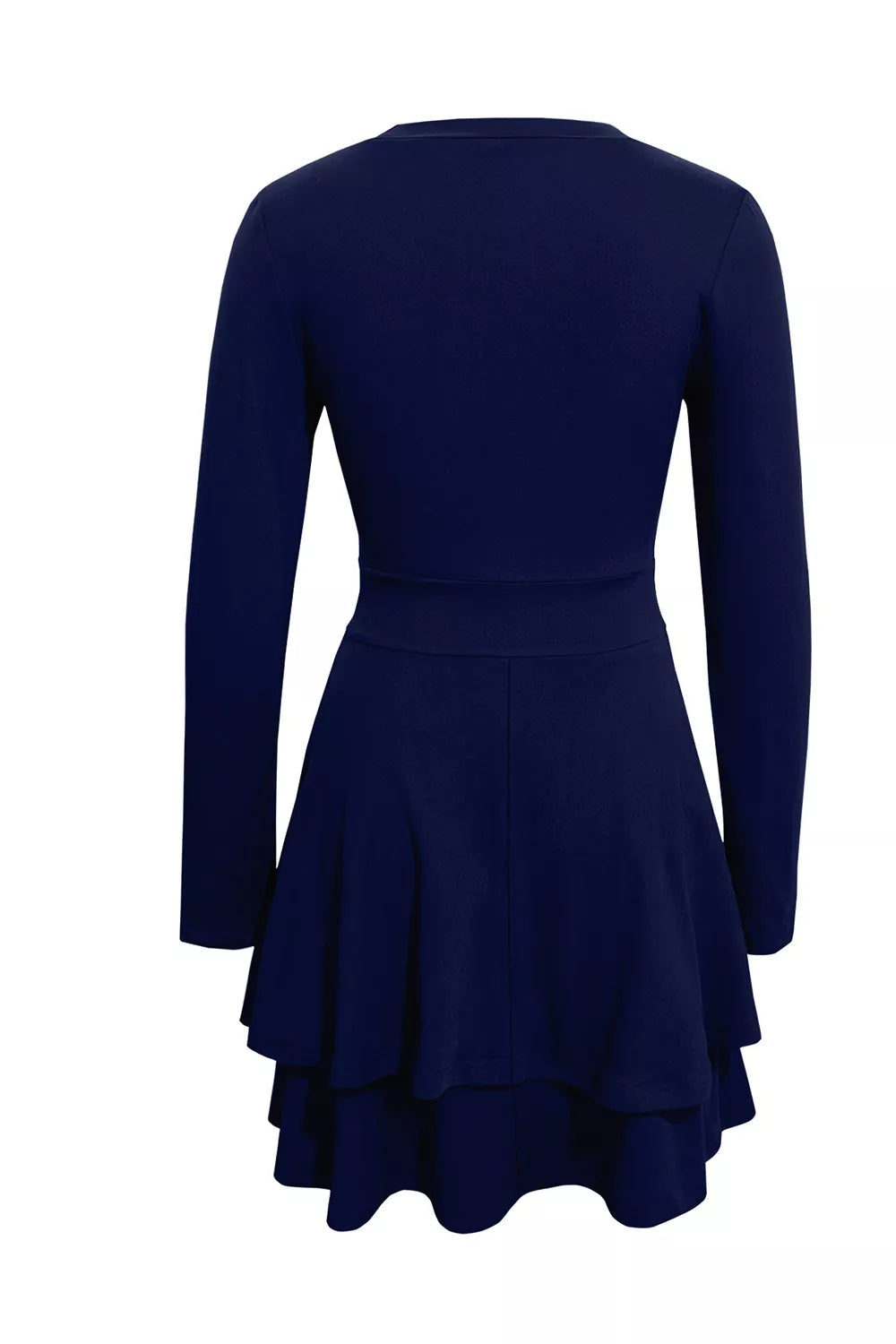 Layered Long Sleeve V-Neck Mini Dress