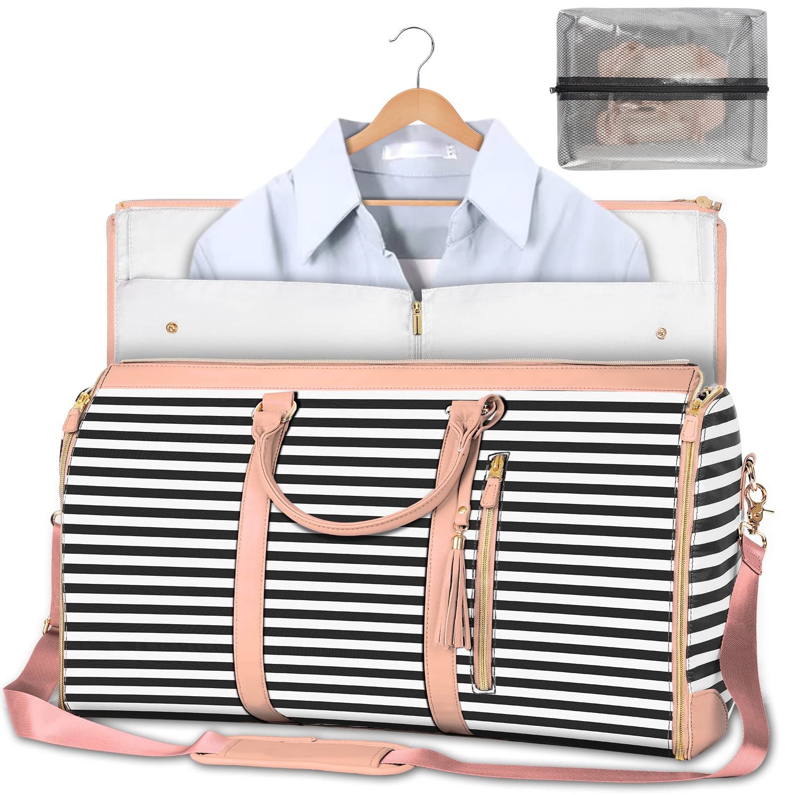 Women's Large Capacity Travel Duffle and Garment Bag Handbag