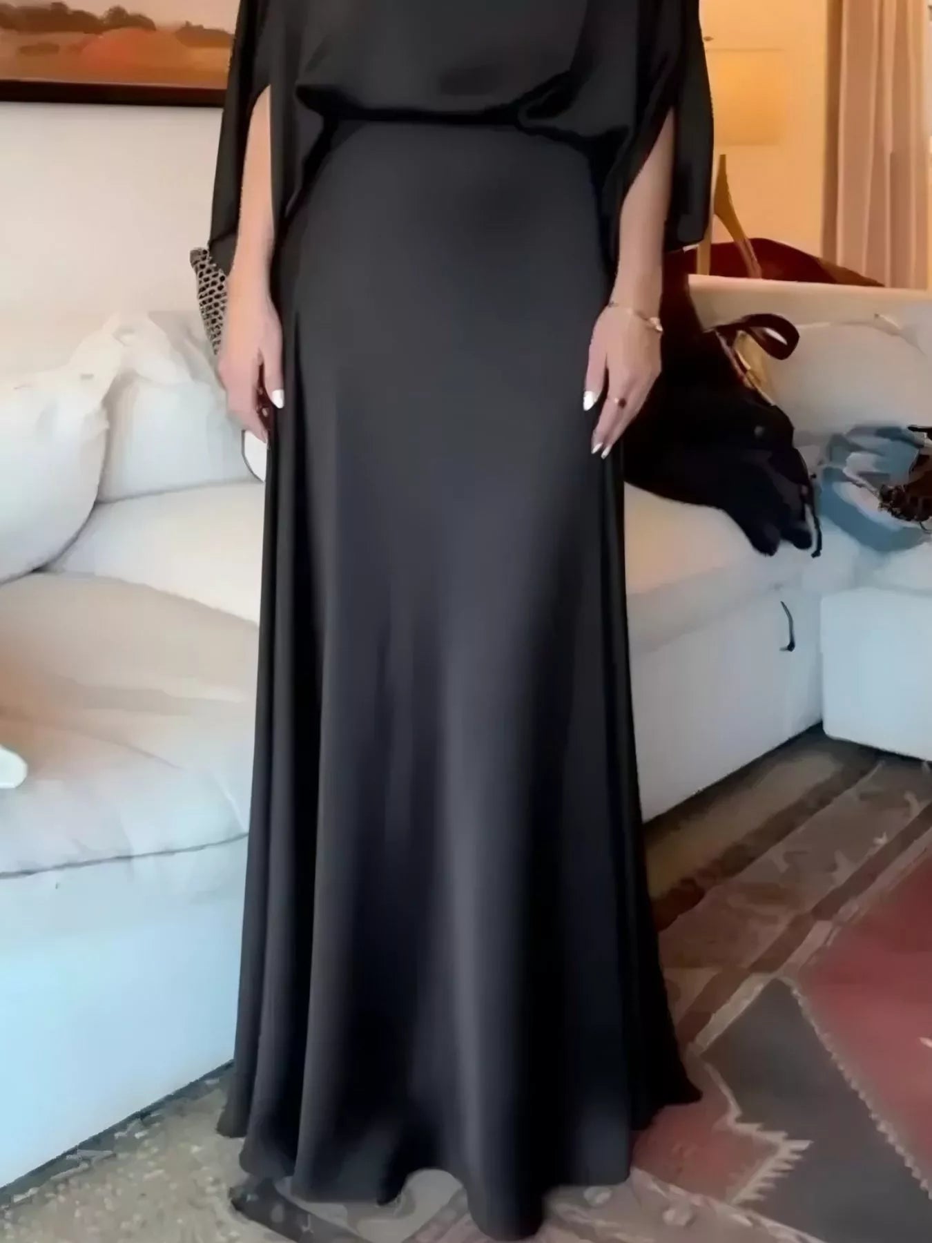 Full Size Elegant Batwing Sleeve Maxi Dress Plus Size