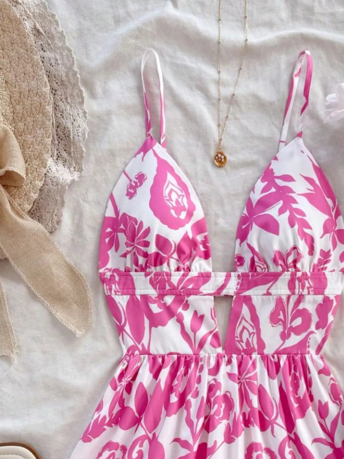 Floral Print Cutout Mini Dress