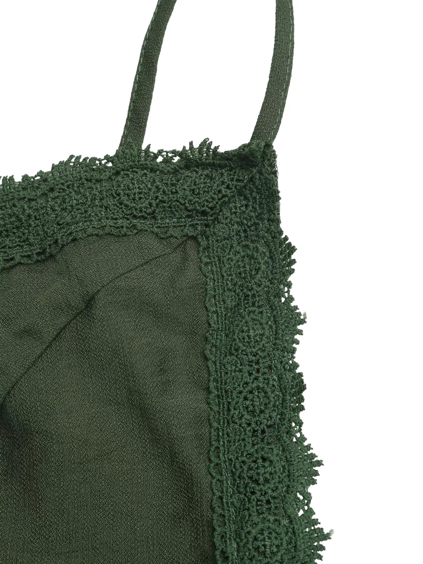 Lace Trim Spaghetti Strap Maxi Dress