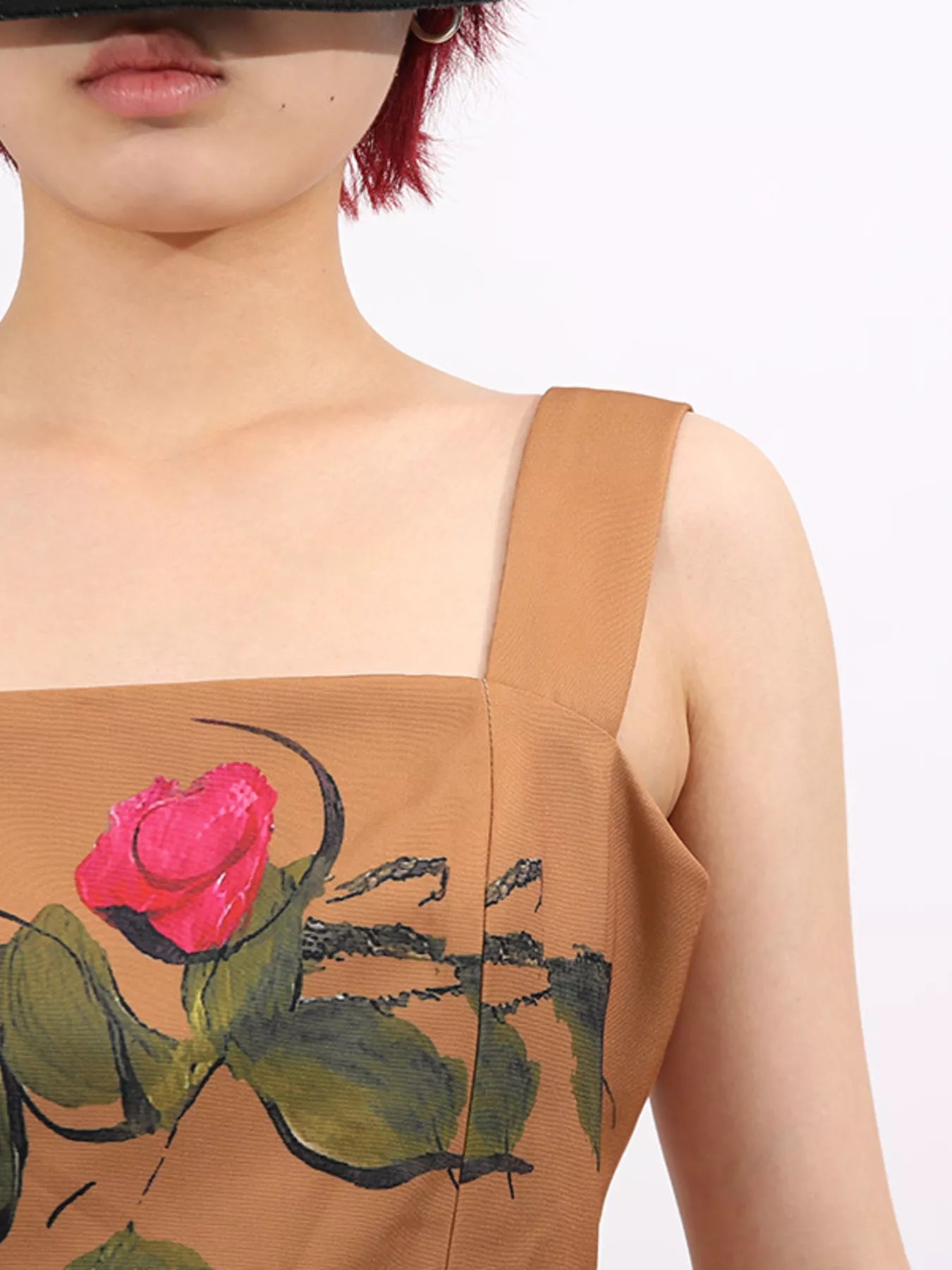 Floral Print Square Neck Midi Dress