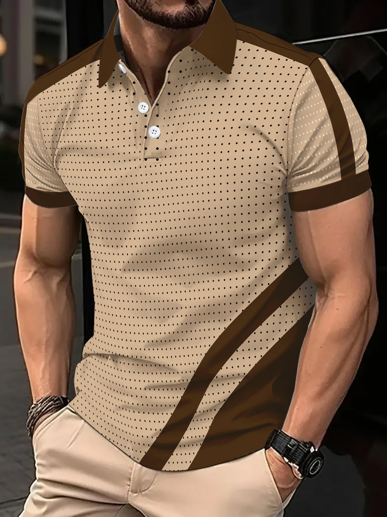 Polo shirt button men's fashionable sports polo shirt