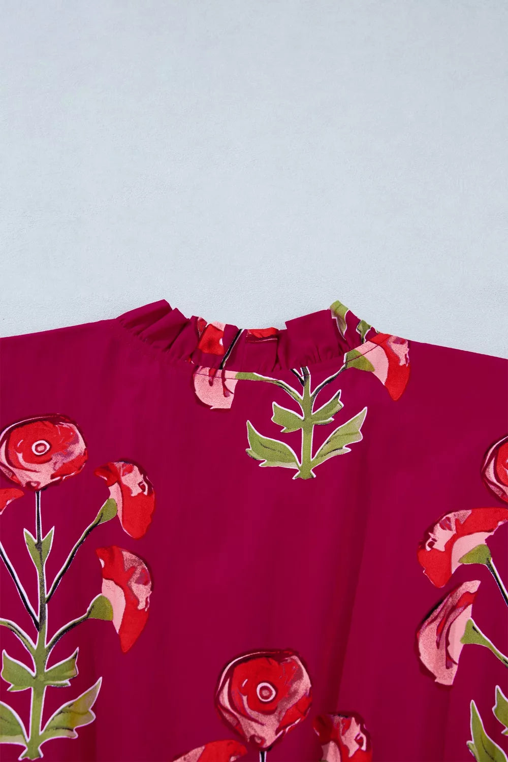 Floral Print Short Sleeve Midi Dress