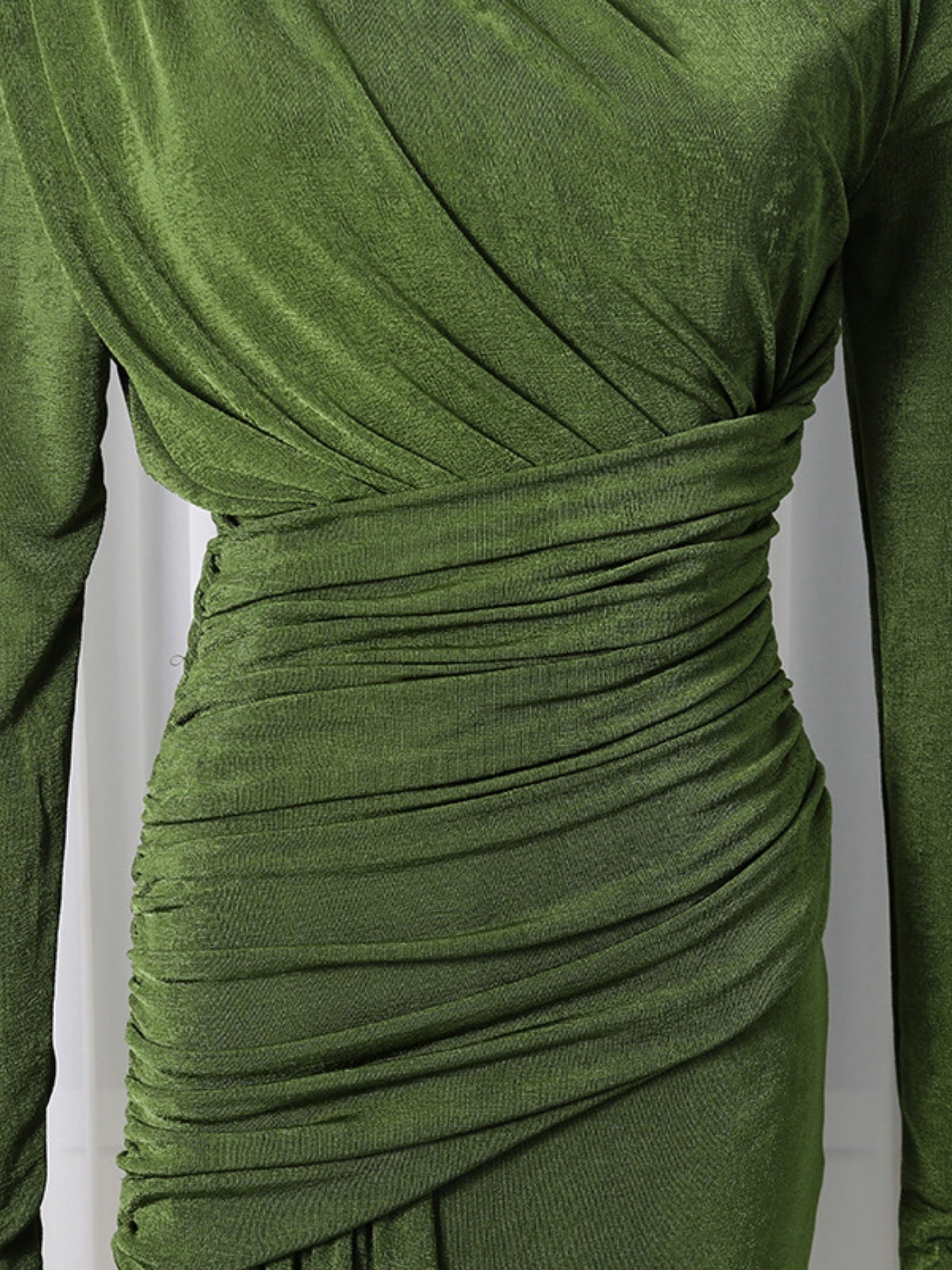 Ruched Long Sleeve Maxi Dress