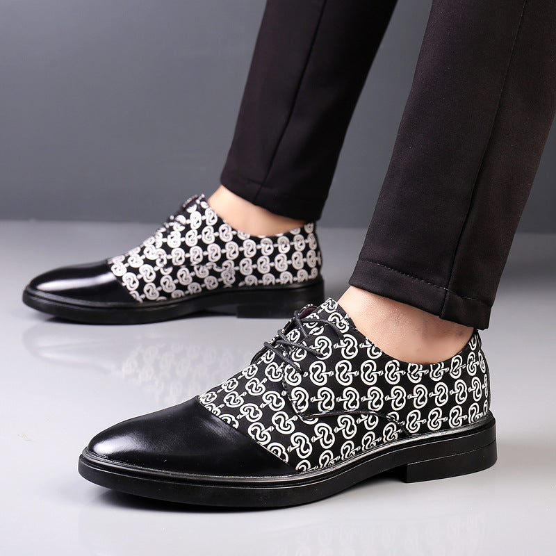Men's Casual British-Style Korean-Style Pointed-Toe Leather Shoes