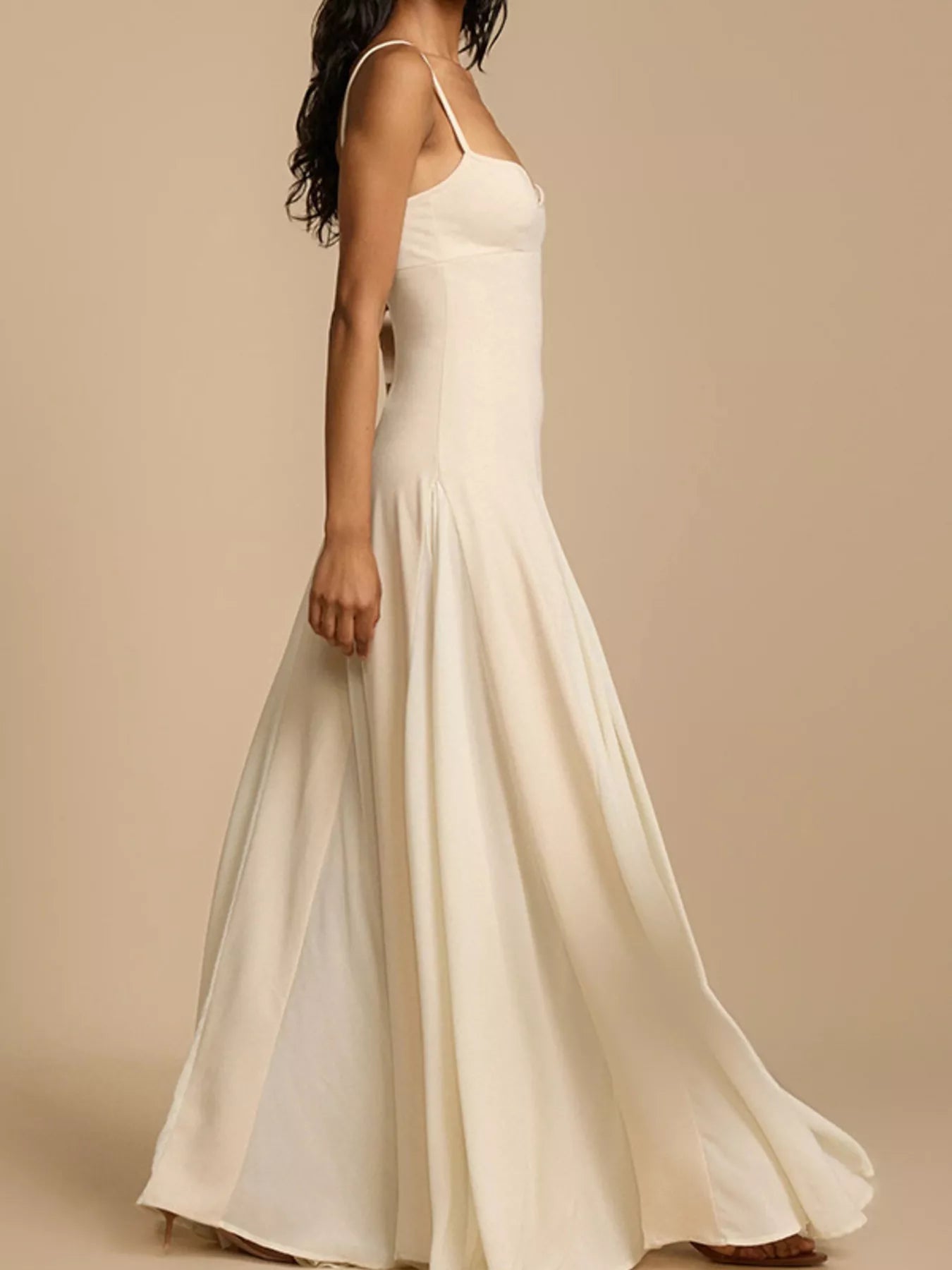 Sweetheart Neck Spaghetti Strap Flowy Maxi Dress