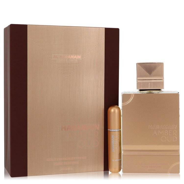 Al Haramain Amber Oud Gold Edition Extreme Gift Set 6.7 oz Pure Perfume + 0.34 oz Refillable Spray for Women