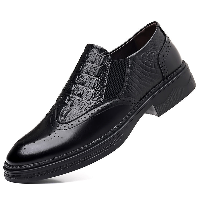 Mens Casual Dress Slip-on Leather Shoes