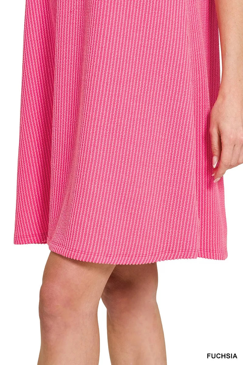 Zenana Raised Rib Sleeveless Mini Dress