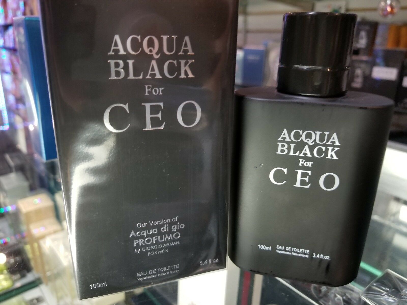 ACQUA BLACK FOR CEO by Secret Plus 100 ml / 3.4 oz EDT Spray Men ** NEW SEALED BOX