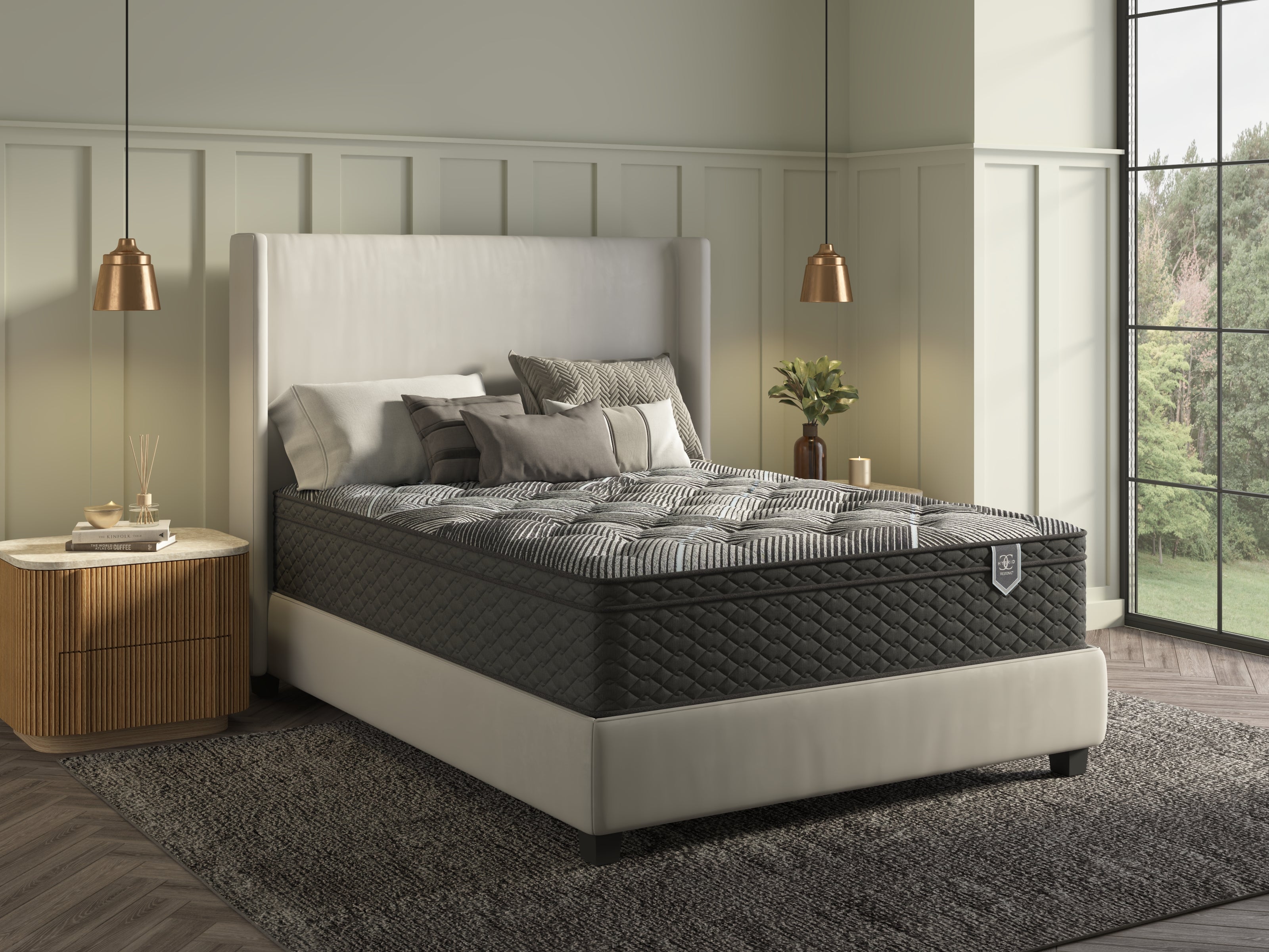 Restonic ComfortCare Hybrid Restful Nights Plush, King + 12-Piece Premium Comfort Bedding Pack, King Size