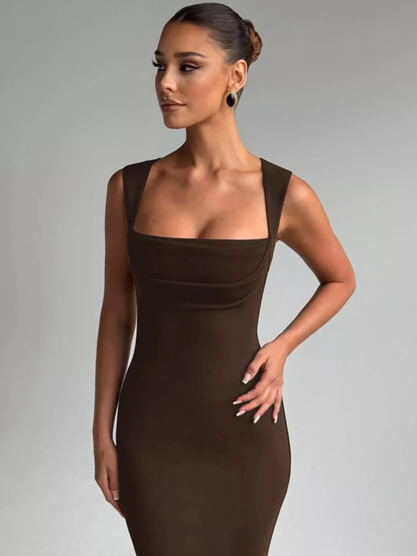 Square Neck Sleeveless Maxi Dress