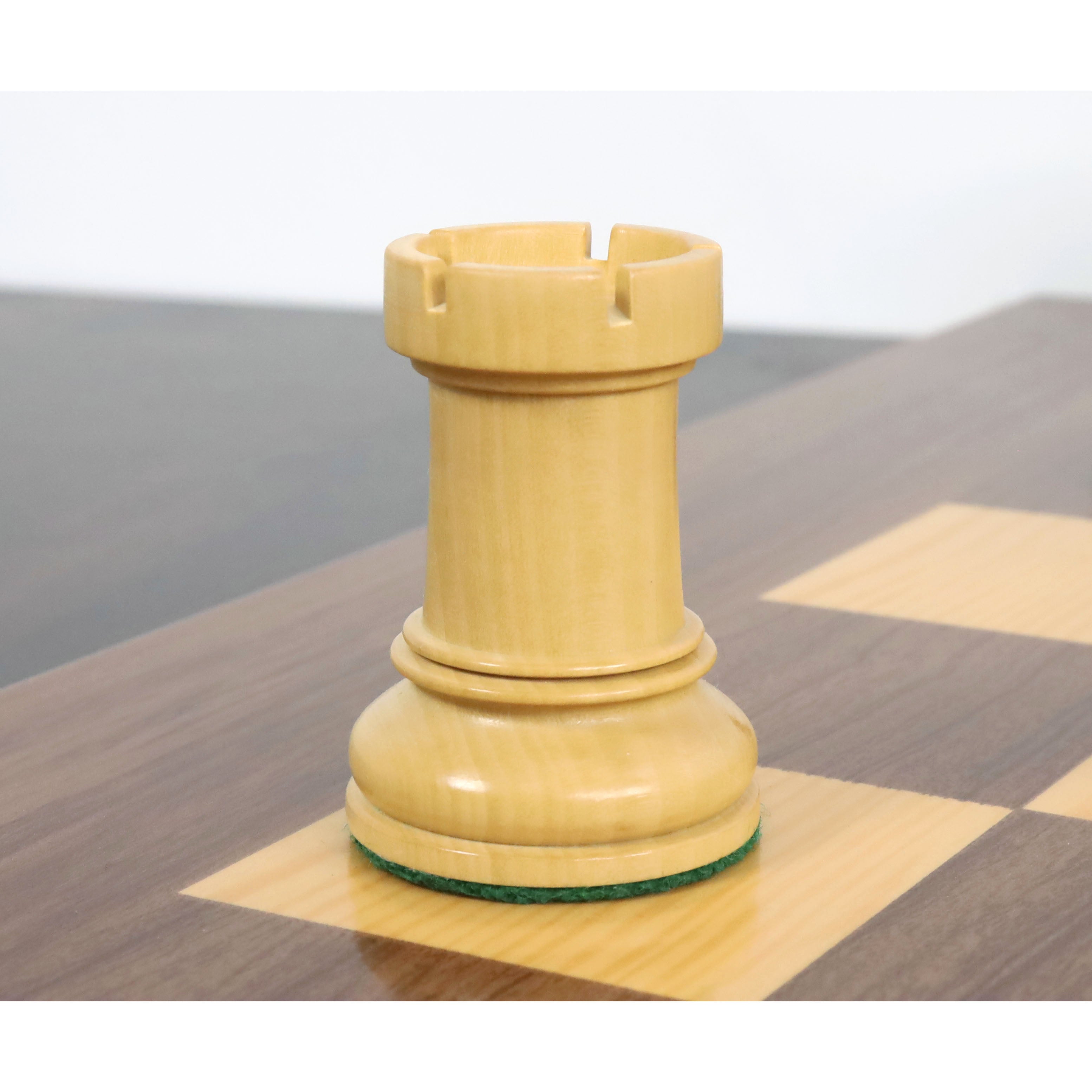 1950s' Fischer Dubrovnik Chess Set- Chess Pieces Only - Mahogany Stained & Boxwood - 3.8" King