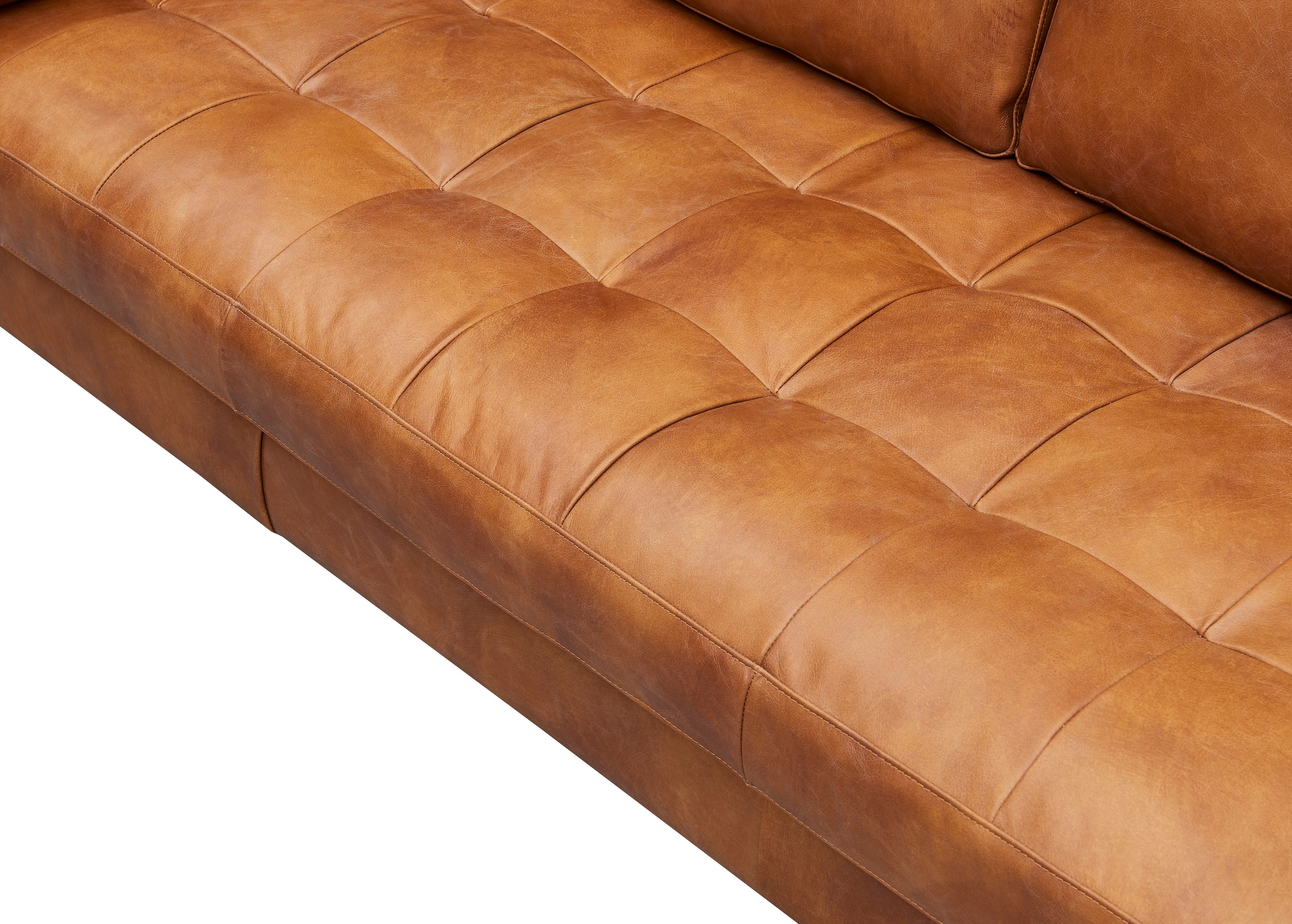 Alamo Top Grain Leather Sofa - Light Brown