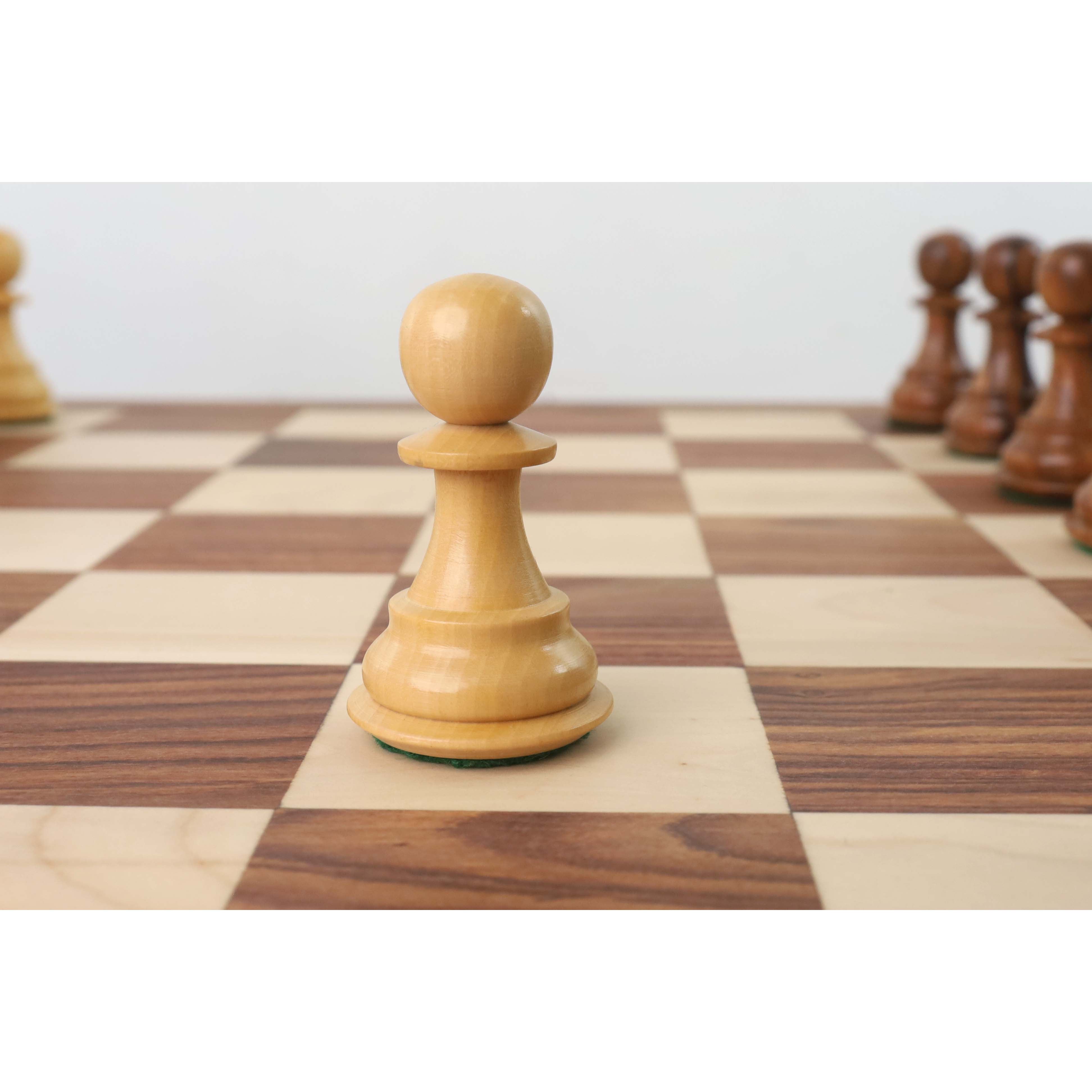 Combo of 4.1" Pro Staunton Weighted Wooden Chess Pieces in Golden Rosewood with 21" Board & Wooden Storage Box