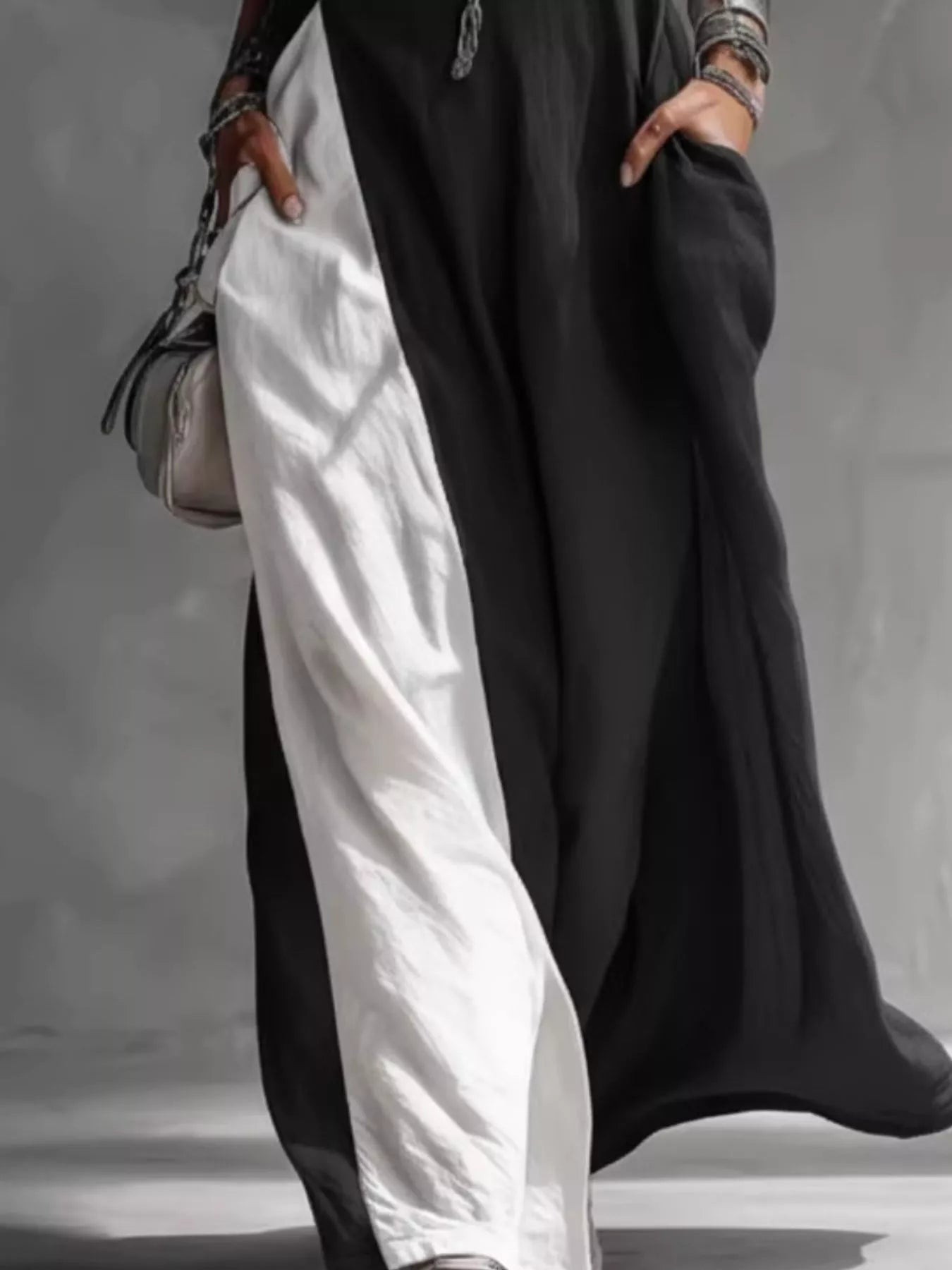 Two-Tone Sleeveless Maxi Dress