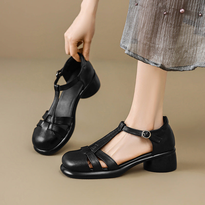 Womens Leather Pumps Professional Work Shoes