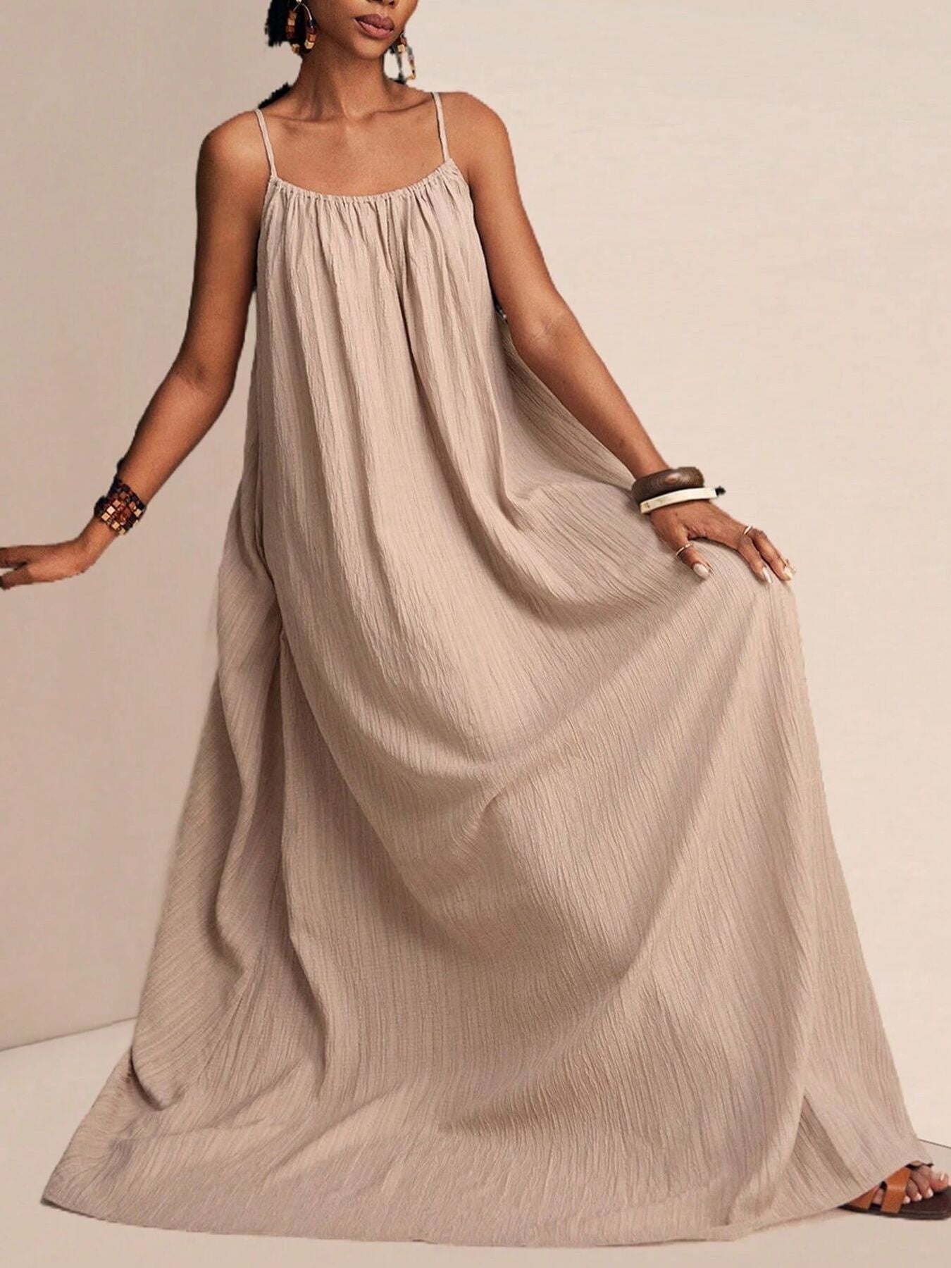 Spaghetti Strap Flowy Maxi Dress