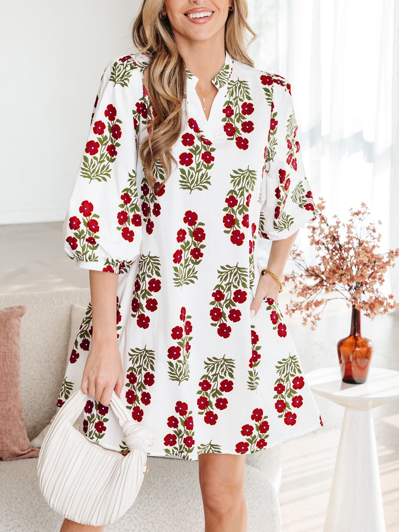 Floral Print Casual Mini Dress