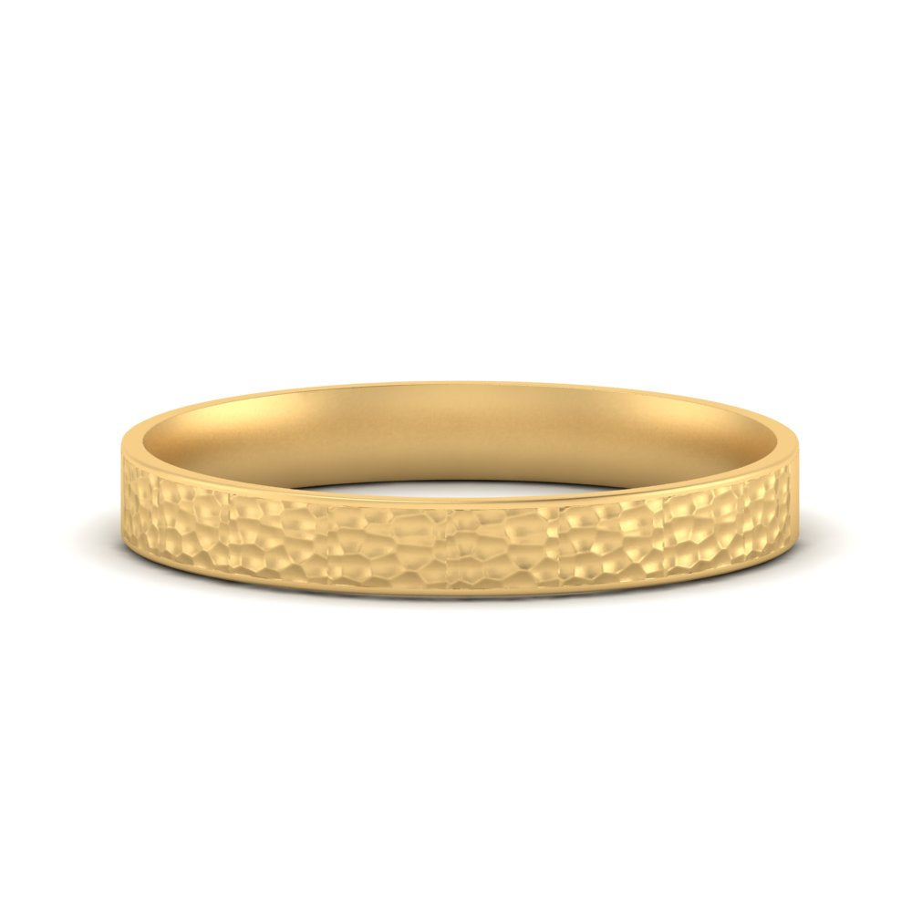 Hammered Finish Mens Wedding Band
