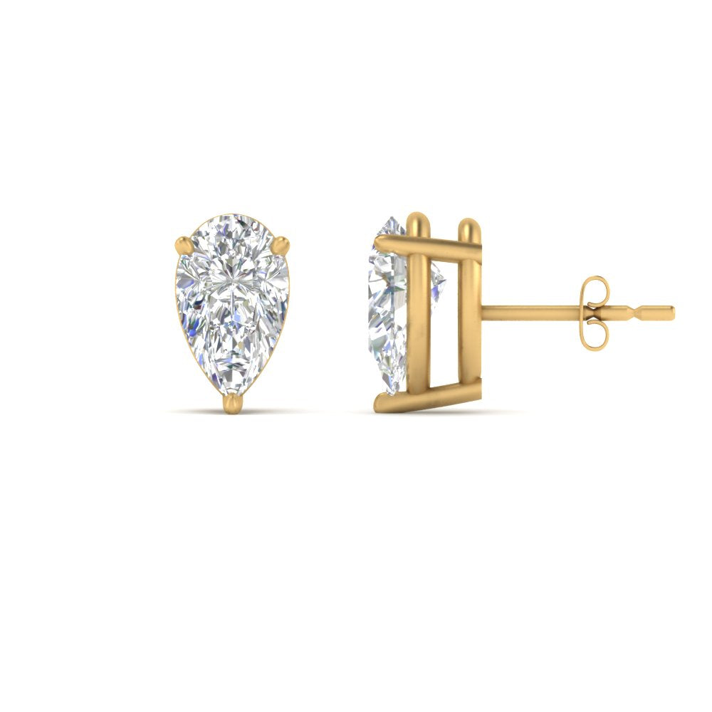 Three-Prong Pear Diamond Solitaire Stud Earrings [IGI Certified]