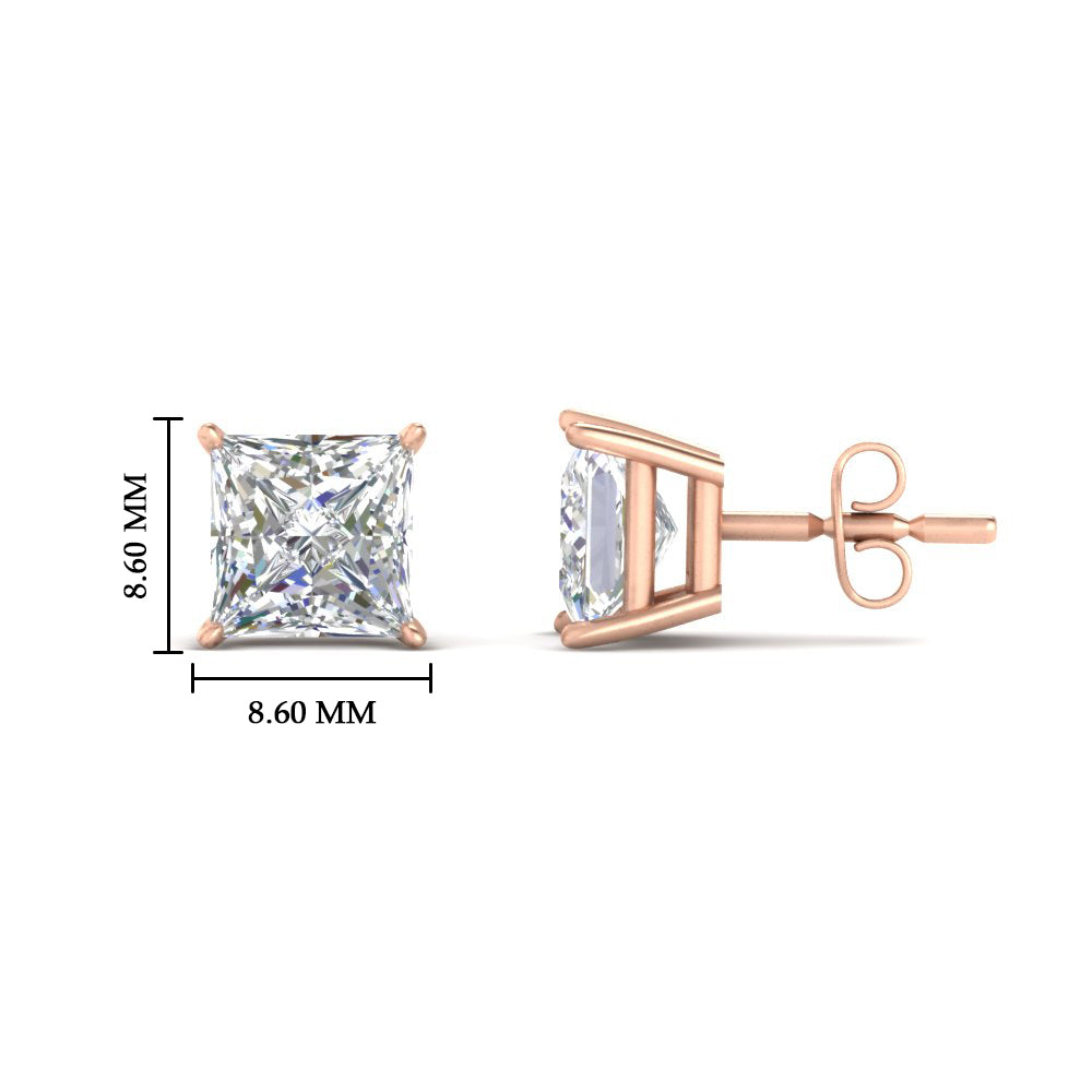Princess-Cut Diamond Solitaire Stud Earrings [IGI Certified]
