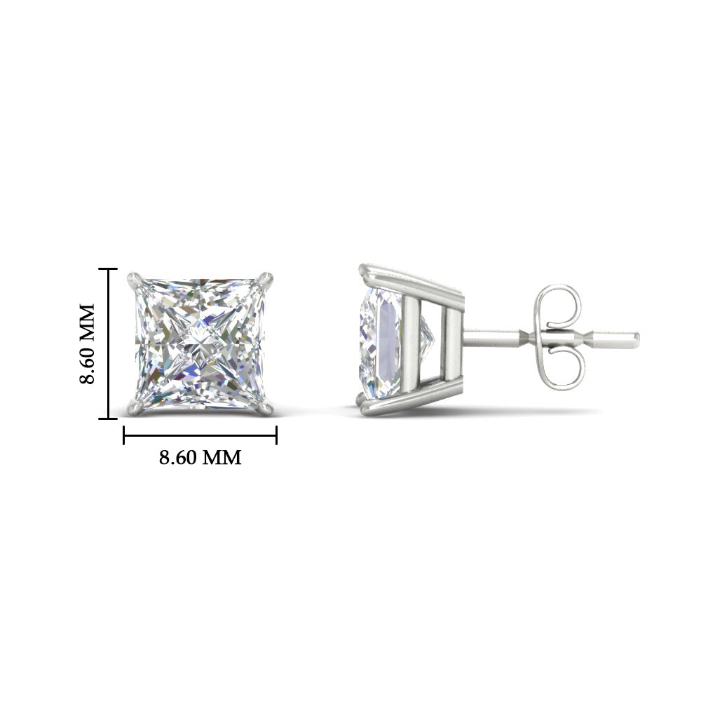 Princess-Cut Diamond Solitaire Stud Earrings [IGI Certified]