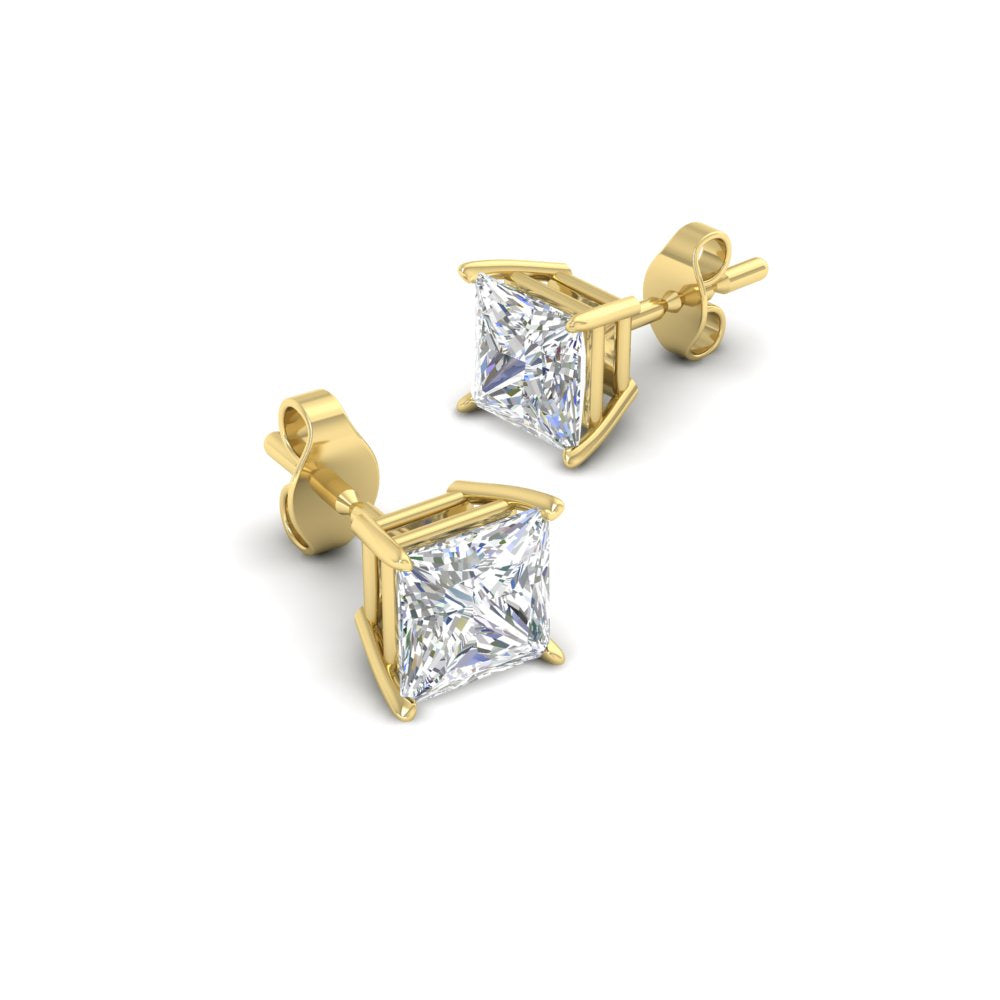 Princess-Cut Diamond Solitaire Stud Earrings [IGI Certified]