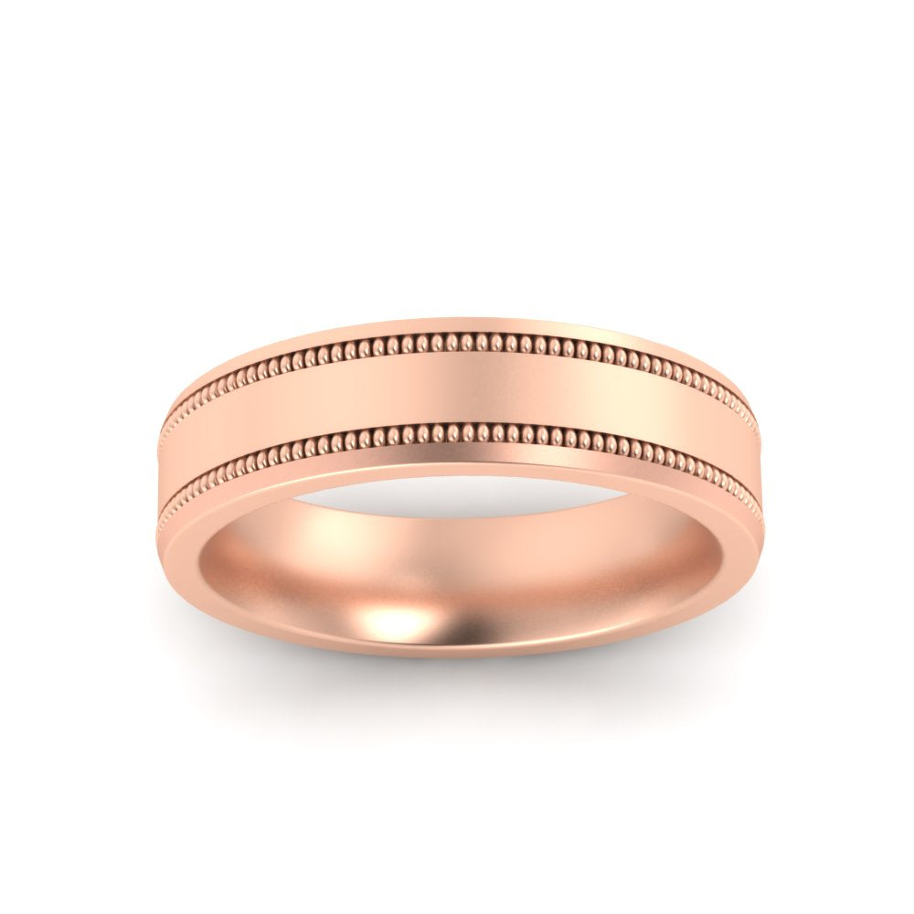 Mens Band Double Milgrain