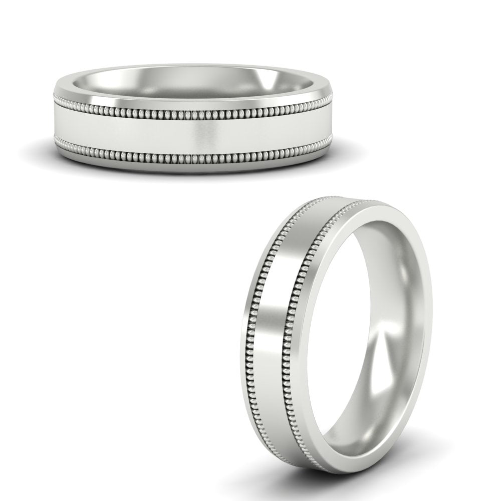 Mens Band Double Milgrain