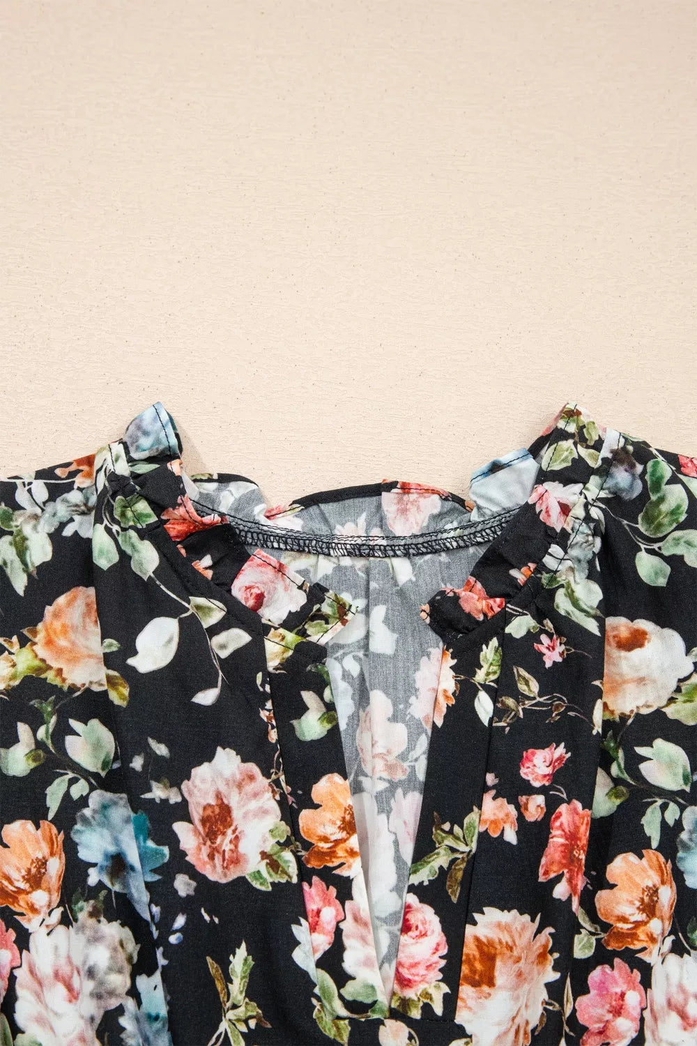 Floral Print Smocked Waist Maxi Dress