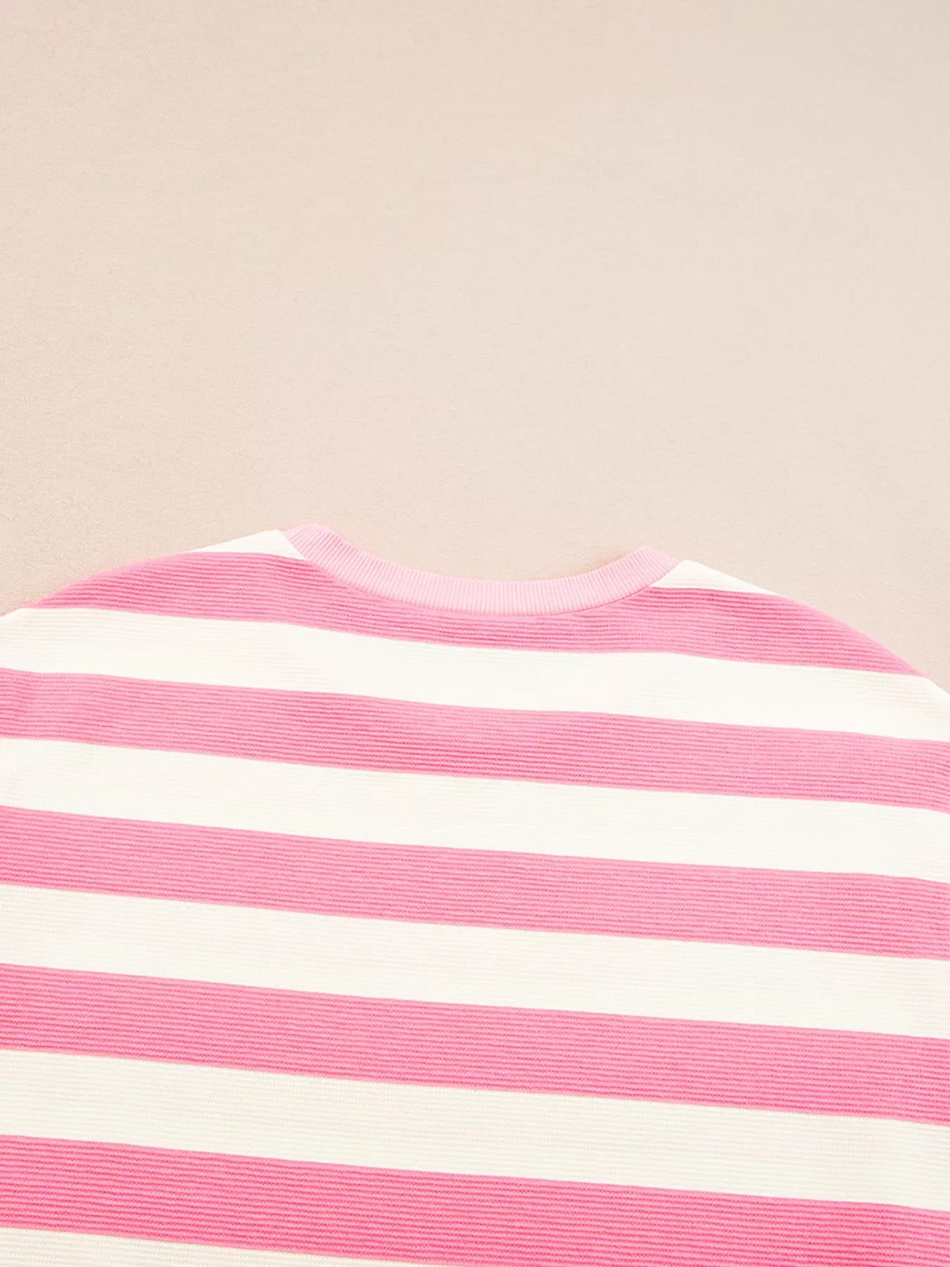 Stripe Cap Sleeve Pocketed Shift Dress