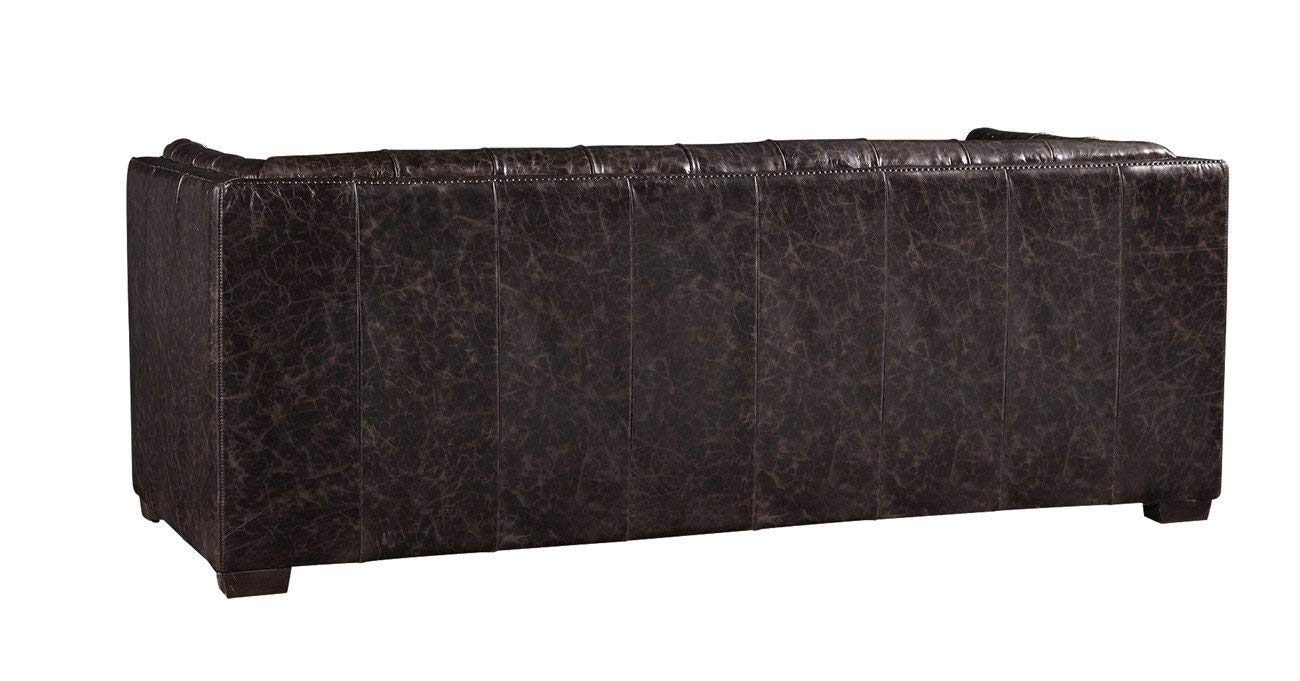 Tuxedo Leather Sofa - Dark Brown