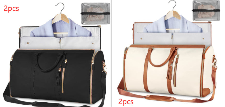 Women's Large Capacity Travel Duffle and Garment Bag Handbag