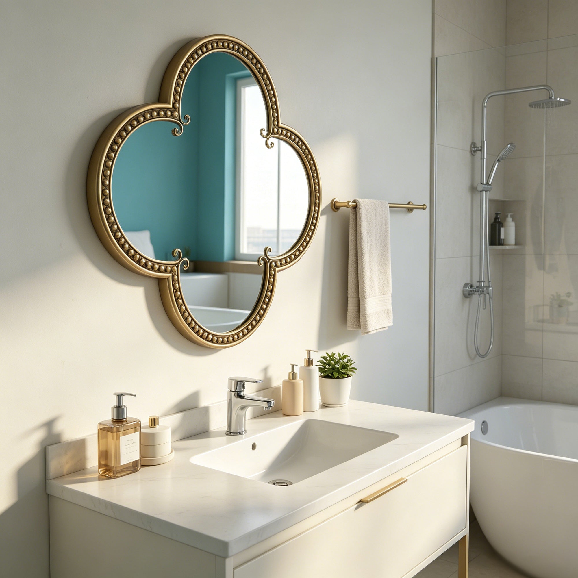Quatrefoil Mirror - 31.5" Ornate Irregular Accent Mirrors