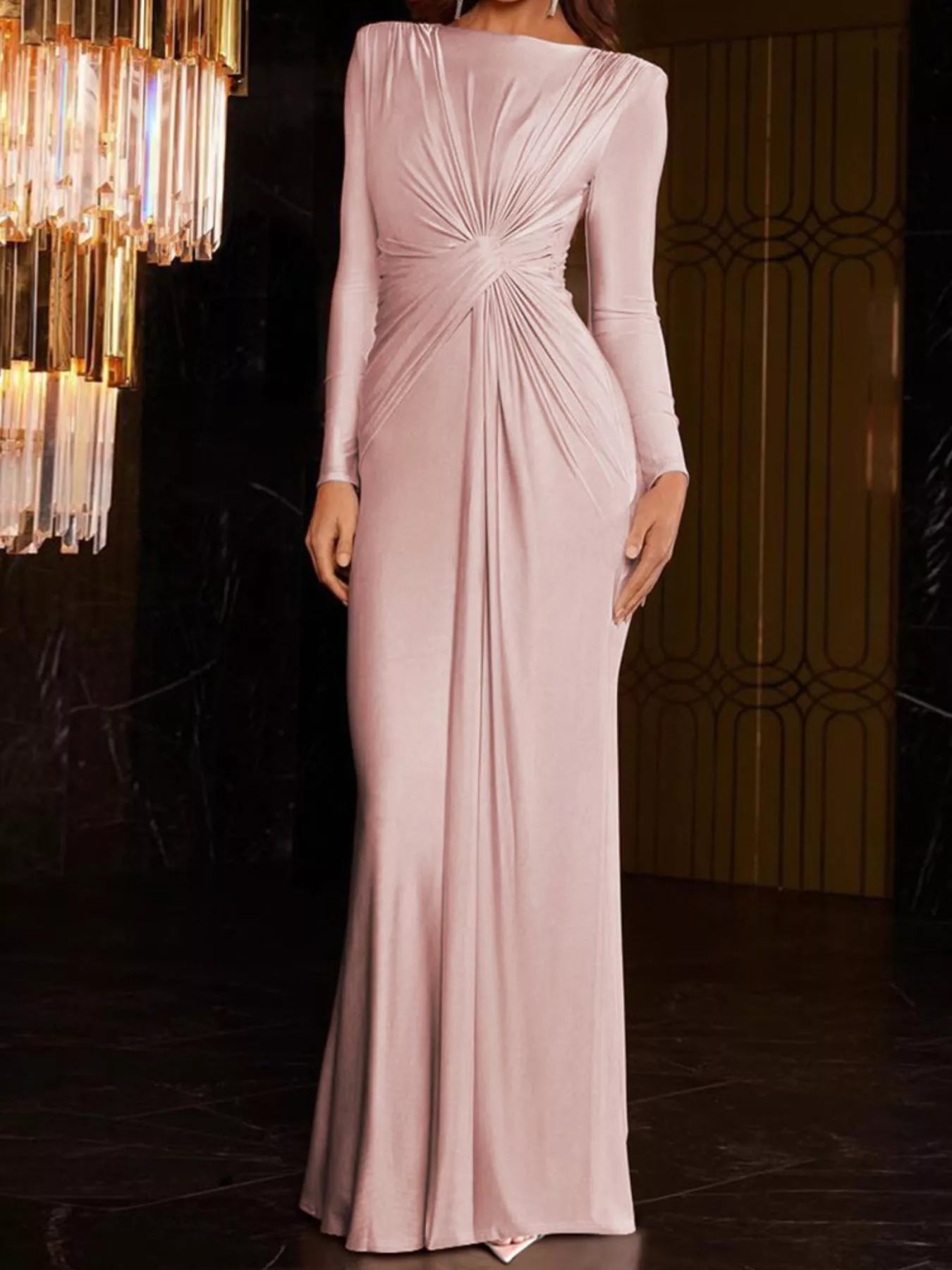 Twisted Long Sleeve Maxi Dress