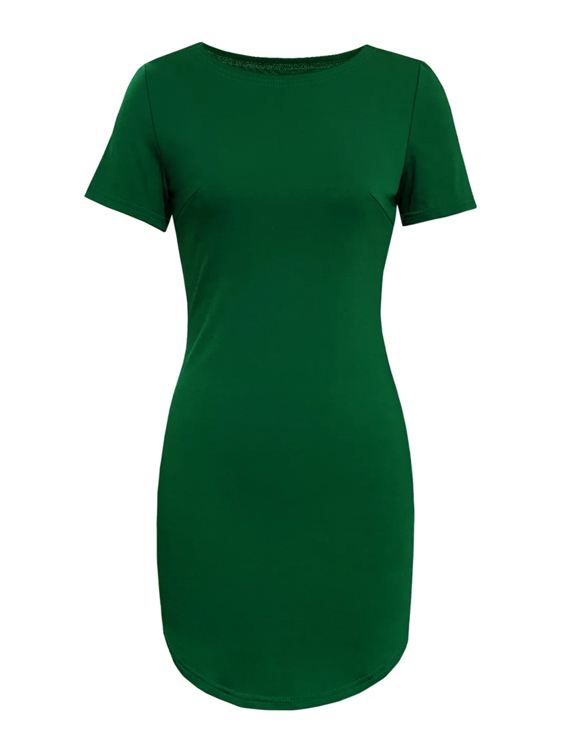 Round Neck Short Sleeve Mini Tee Dress