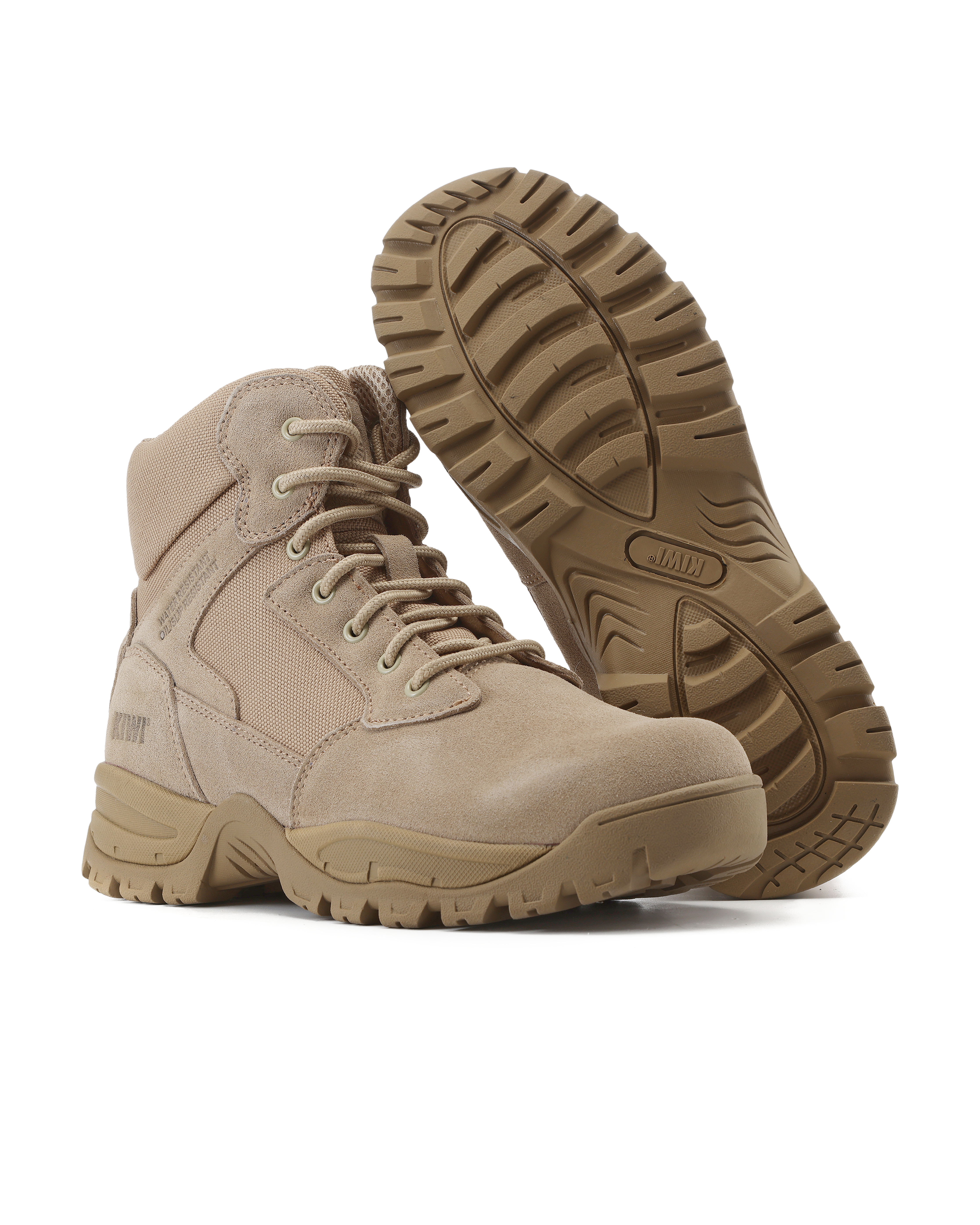 Kiwi Rugged Sand Suede Mid-Cut 6" Steel Toe Zipped Water Resistant Tactical Boots [60000]