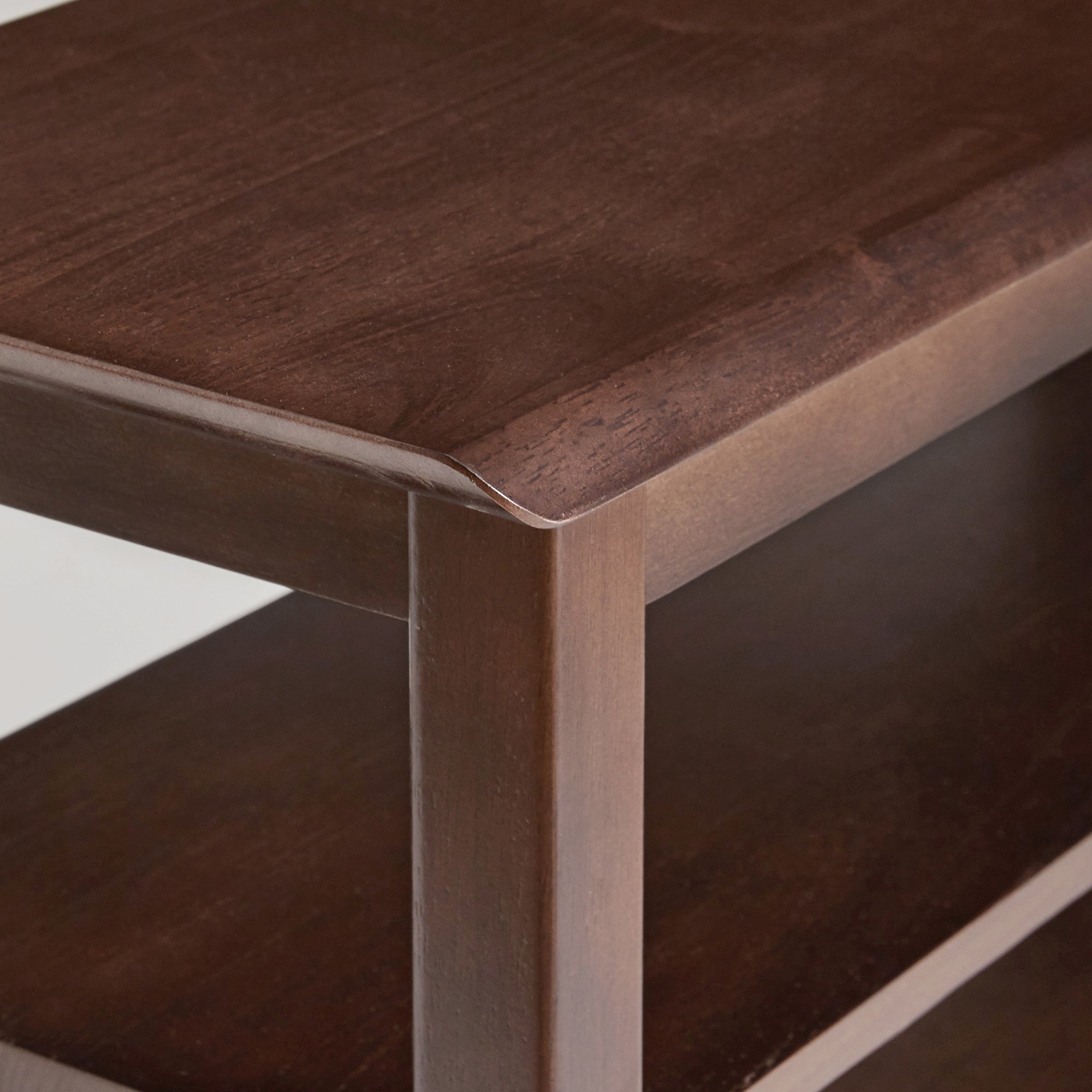 2-Tier Solid Wood Shoe Bench