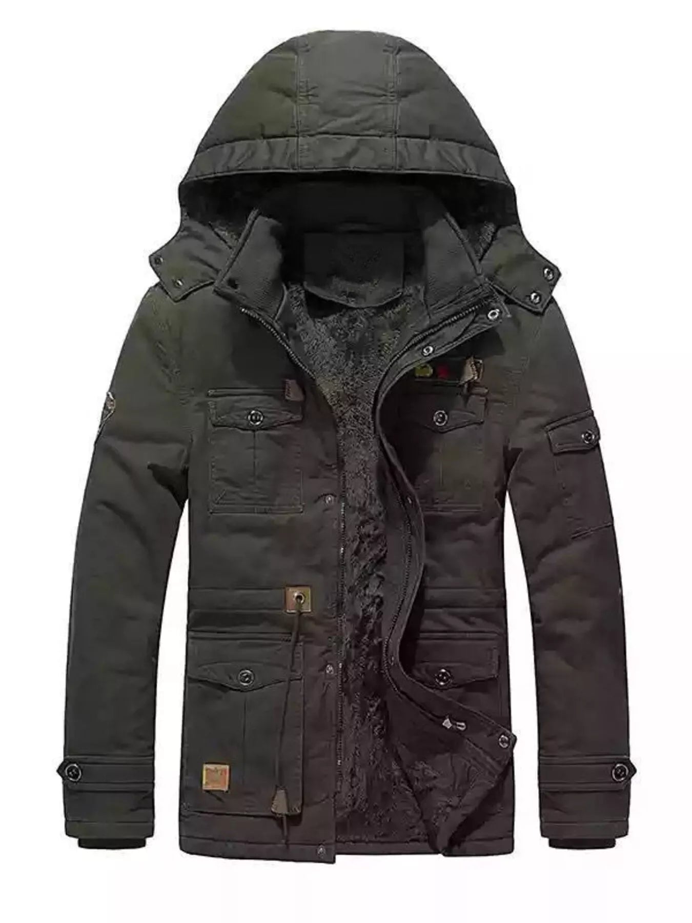Men's Full Size Warm Hooded Parka Coat Plus Size