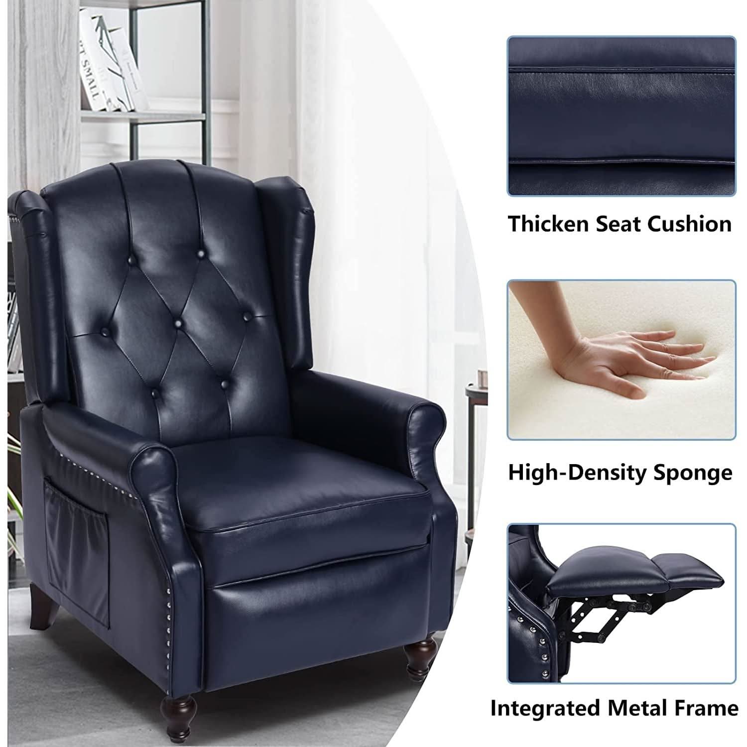 Wingback Massage Recliner Chair Premium PU Leather Elite